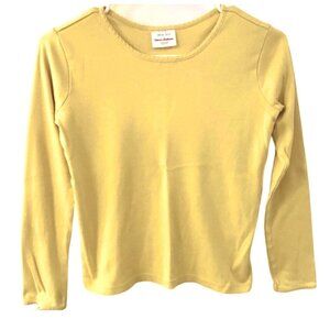 Hanna Andersson Scallop Edge LS Yellow 100% Pima Cotton Tee Size 150 (12)
